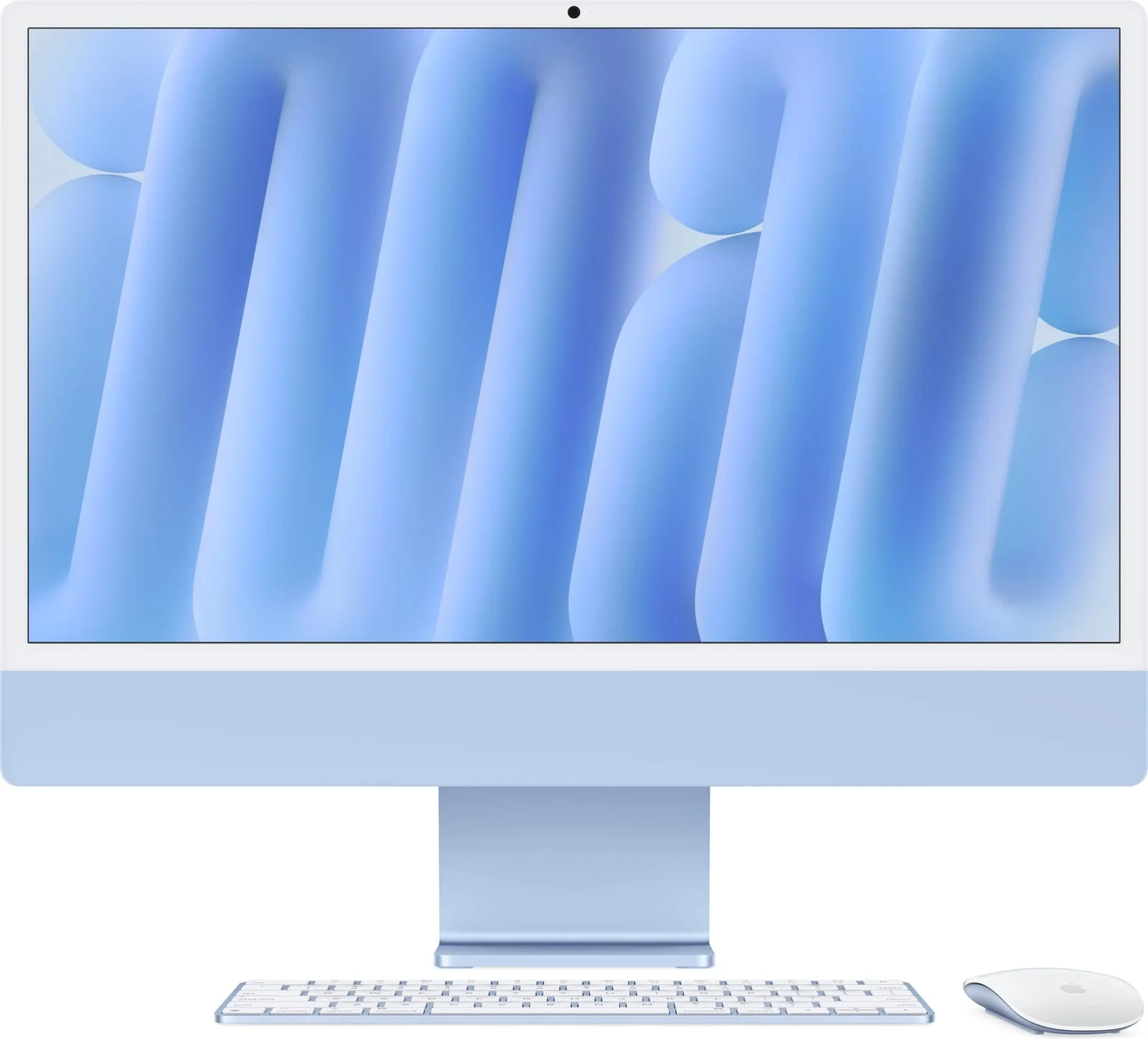 iMac in Blue, front view.