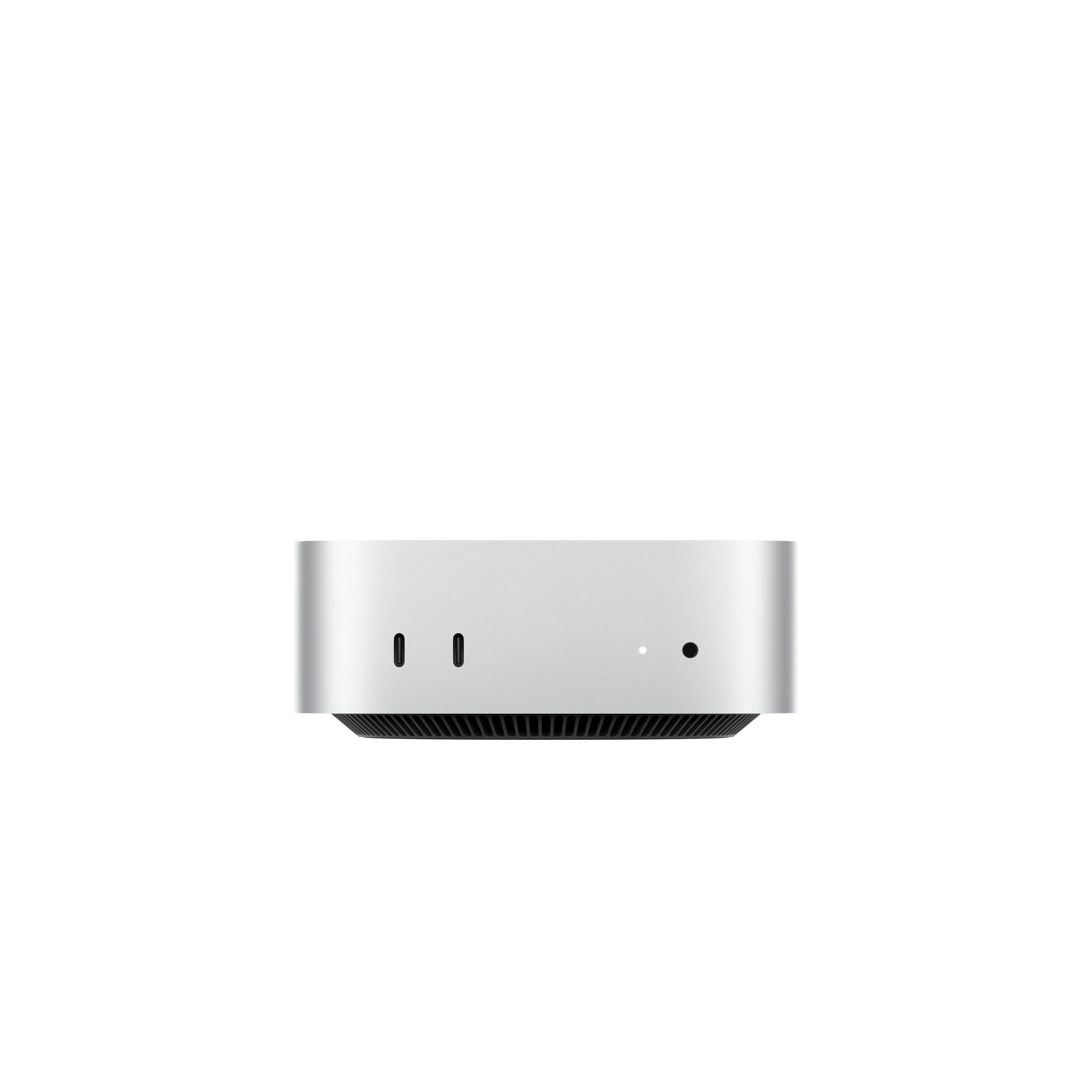 Mac mini with M6 chip, front view.