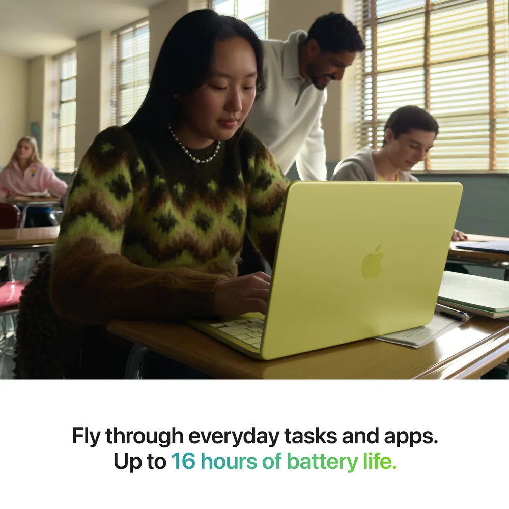 The A18 Pro chip — efficient on-device AI and all-day battery life.
