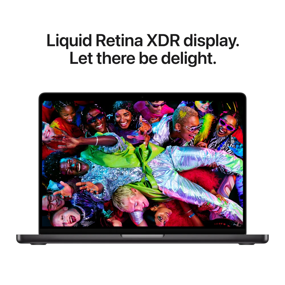 MacBook Pro's Liquid Retina XDR display showing vivid colors and high-dynamic-range content.